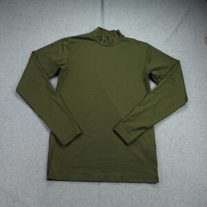 Under Armour Pullover Mens‎ Small Olive Green Mock Neck Cold Gear Fitted Thermal